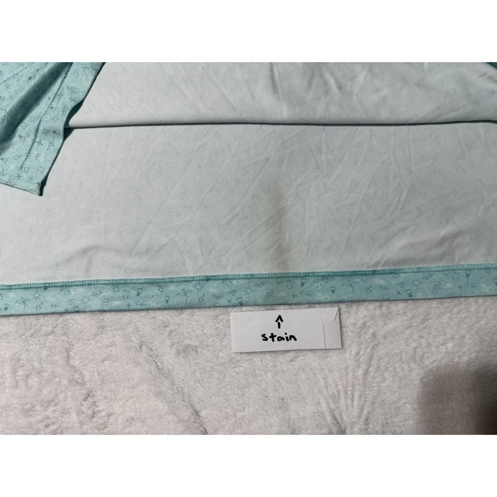 Peter Millar Summer Comfort Mens XL Polo Shirt Turquoise Geometric‎ Print Logo